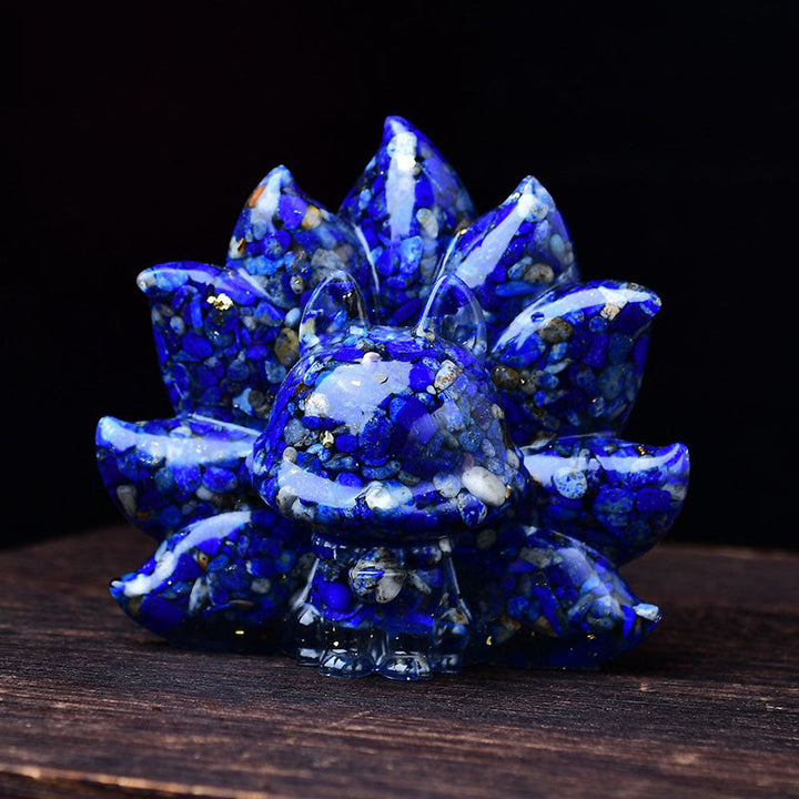 Buddha Stones Small Various Stone Pink Crystal Citrine Amethyst Nine Tailed Fox Warmth Home Decoration - Lazurite 8.8*6.9*8cm - image 18
