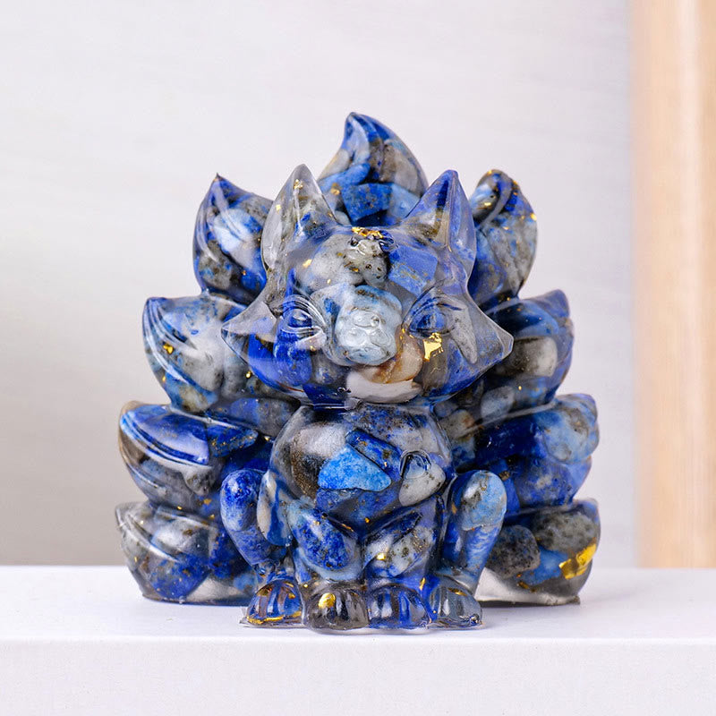 Buddha Stones Small Various Stone Strawberry Quartz Amethyst Green Aventurine Nine Tailed Fox Healing Home Decoration - Lazurite - 8*8.7cm - image 24