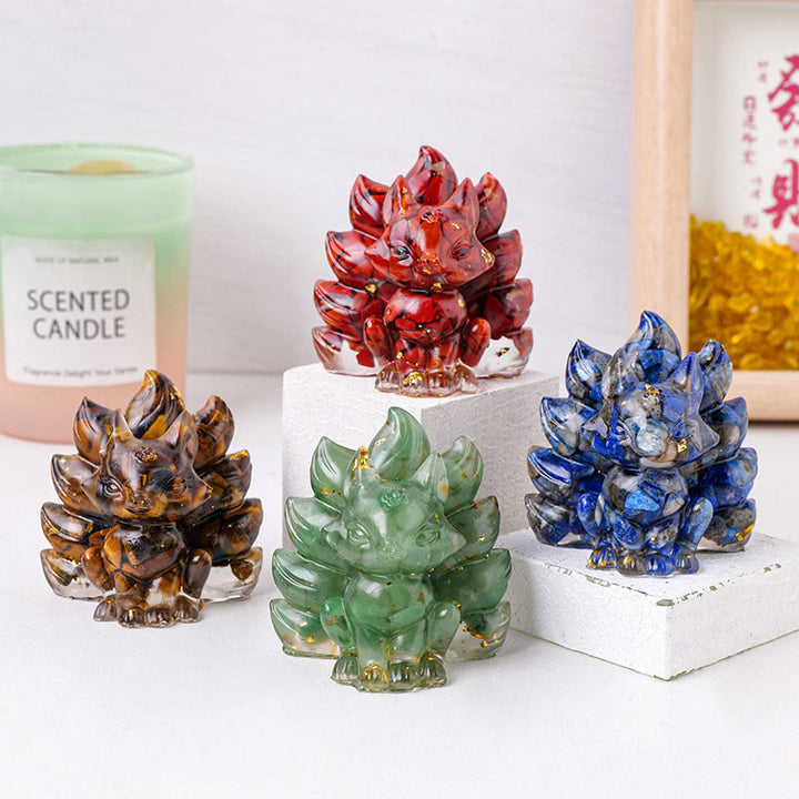 Buddha Stones Small Various Stone Strawberry Quartz Amethyst Green Aventurine Nine Tailed Fox Healing Home Decoration - image 28