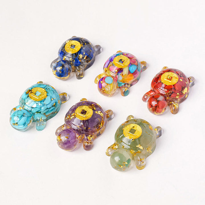Buddha Stones Small Various Crystal Green Aventurine Amethyst Turtle Copper Coins Luck Home Decoration - image 22