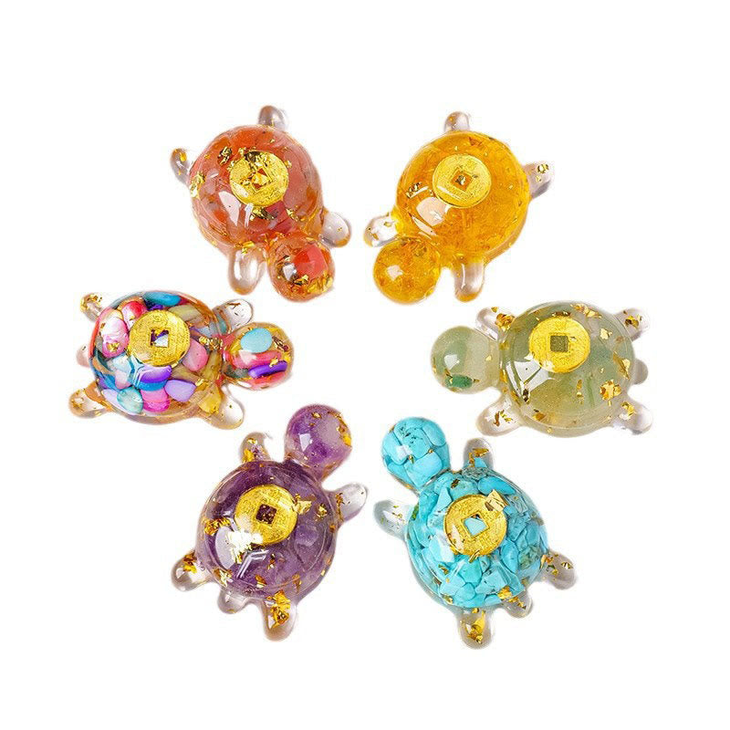 Buddha Stones Small Various Crystal Green Aventurine Amethyst Turtle Copper Coins Luck Home Decoration - image 27