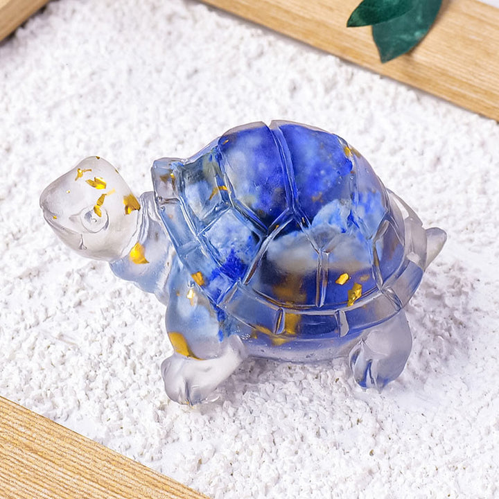 Buddha Stones Various Stone Citrine Green Aventurine Amethyst Mini Turtle Prosperity Home Decoration - Lazurite 5*3*2.7cm - image 21