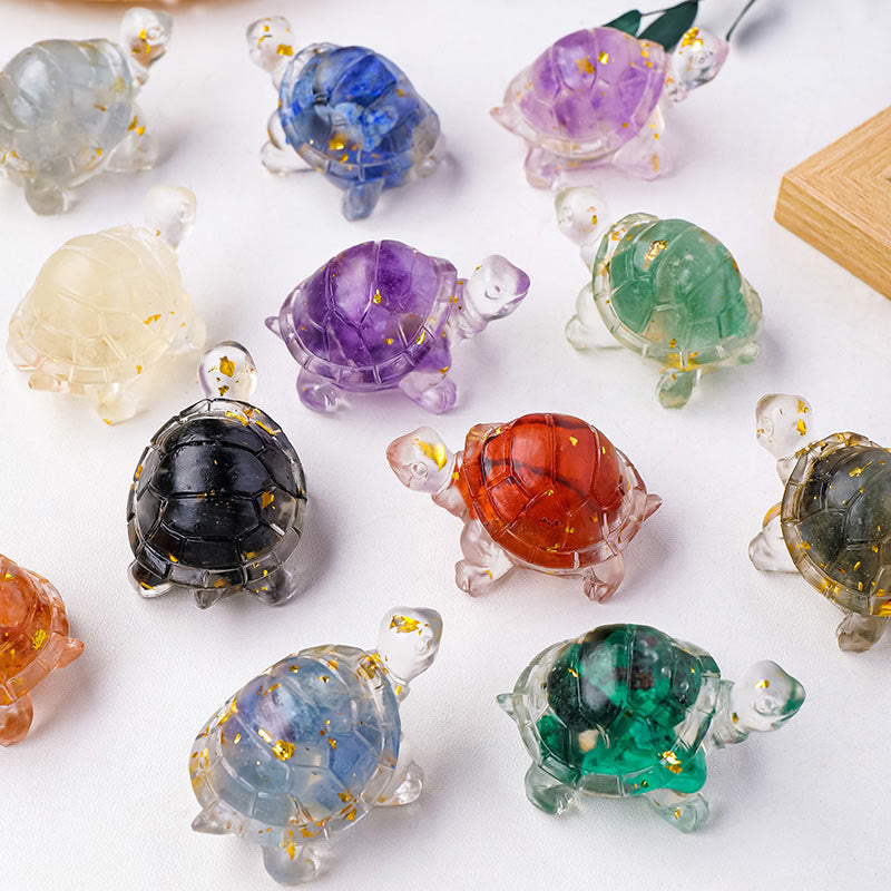 Buddha Stones Various Stone Citrine Green Aventurine Amethyst Mini Turtle Prosperity Home Decoration - image 26