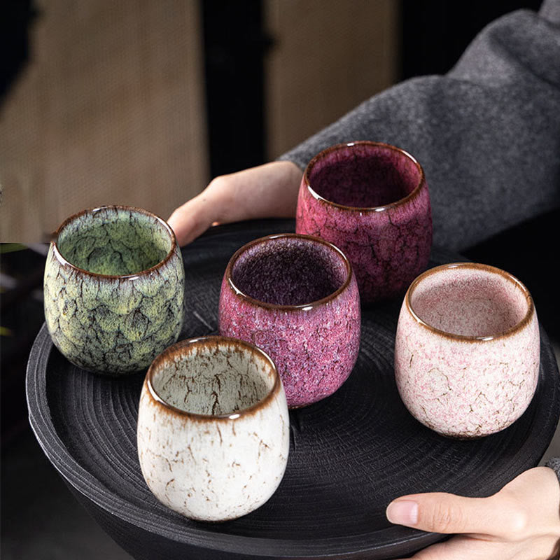 Buddha Stones Handmade Small Chinese Jianzhan Kiln Change Ceramic Teacup Kung Fu Tea Cup 150ml - image 0