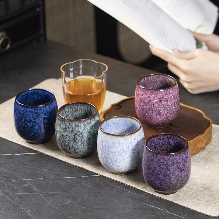 Buddha Stones Handmade Small Chinese Jianzhan Kiln Change Ceramic Teacup Kung Fu Tea Cup 150ml - image 17