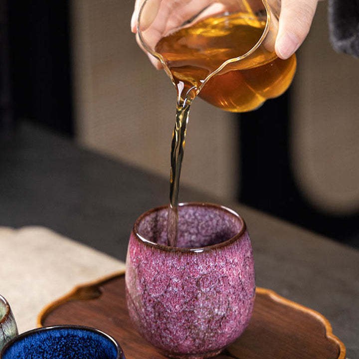 Buddha Stones Handmade Small Chinese Jianzhan Kiln Change Ceramic Teacup Kung Fu Tea Cup 150ml - image 13