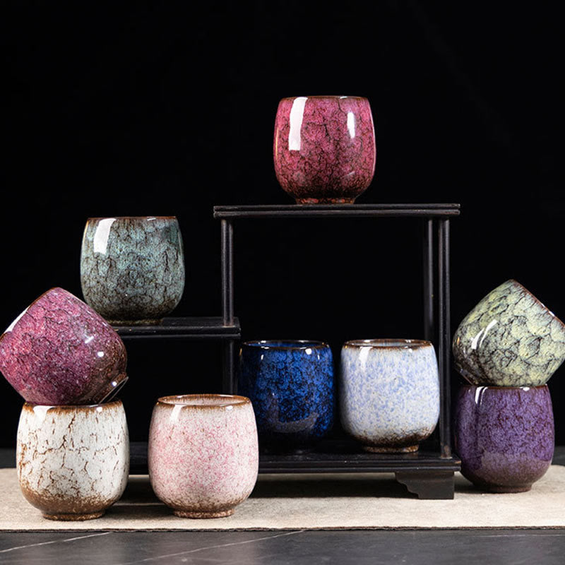 Buddha Stones Handmade Small Chinese Jianzhan Kiln Change Ceramic Teacup Kung Fu Tea Cup 150ml - image 16