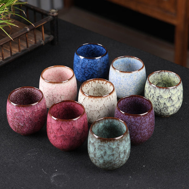 Buddha Stones Handmade Small Chinese Jianzhan Kiln Change Ceramic Teacup Kung Fu Tea Cup 150ml - image 19