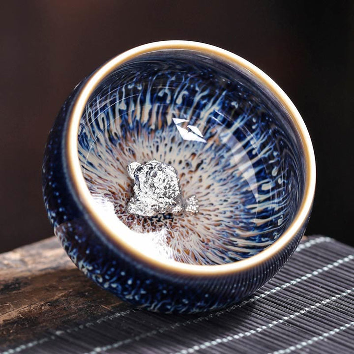 Buddha Stones Handmade Chinese Jianzhan Koi Fish Lotus Dragon Phoenix 12 Chinese Zodiac Ceramic Teacup Kung Fu Tea Cup 70ml - Toad 7.2cm*4.2cm*70ml - image 12