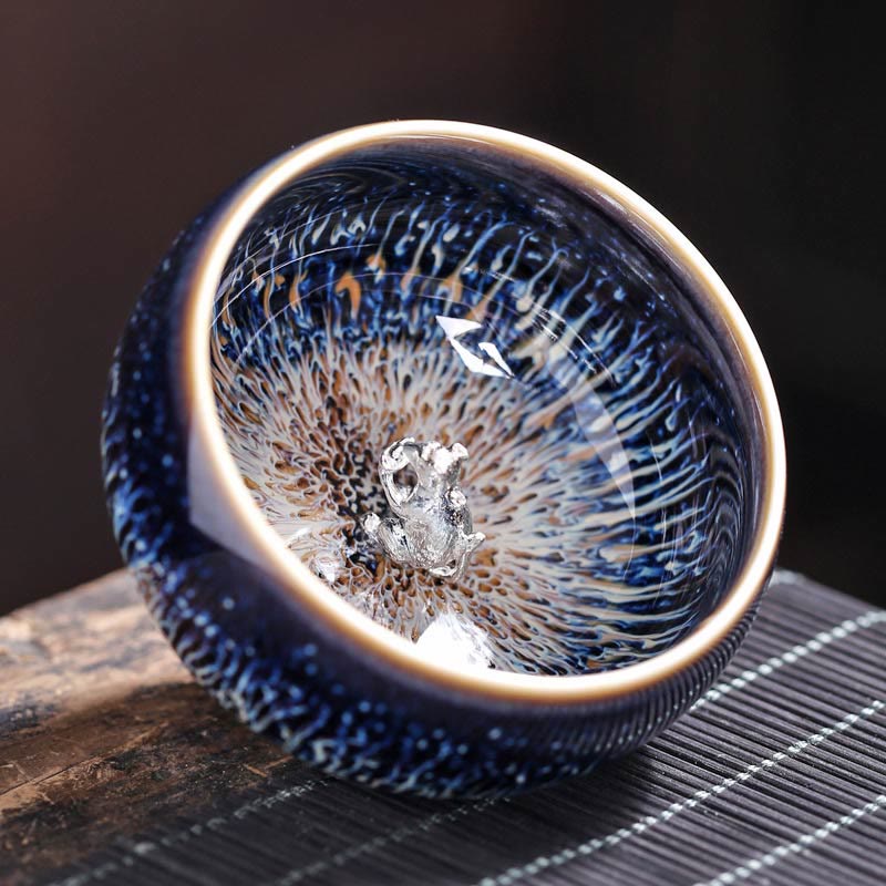 Buddha Stones Handmade Chinese Jianzhan Koi Fish Lotus Dragon Phoenix 12 Chinese Zodiac Ceramic Teacup Kung Fu Tea Cup 70ml - Rat 7.2cm*4.2cm*70ml - image 14