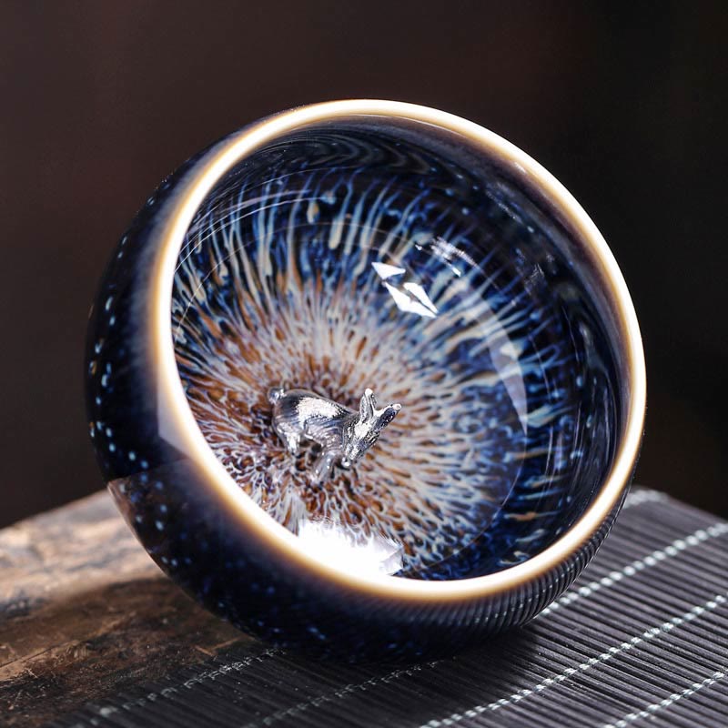 Buddha Stones Handmade Chinese Jianzhan Koi Fish Lotus Dragon Phoenix 12 Chinese Zodiac Ceramic Teacup Kung Fu Tea Cup 70ml - Rabbit 7.2cm*4.2cm*70ml - image 18
