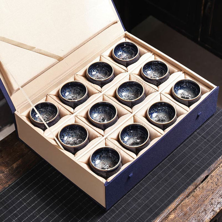 Buddha Stones Handmade Chinese Jianzhan Koi Fish Lotus Dragon Phoenix 12 Chinese Zodiac Ceramic Teacup Kung Fu Tea Cup 70ml - 12 Zodiac Gift Box - image 27