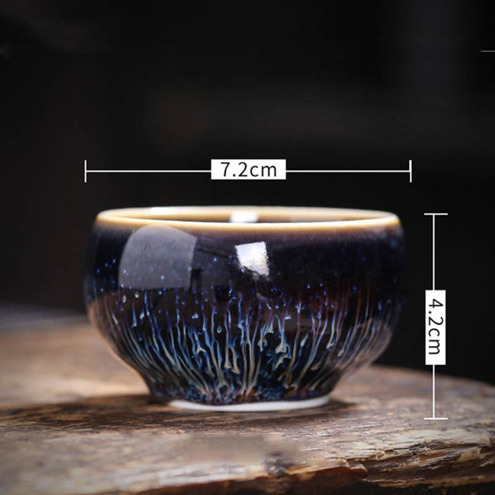Buddha Stones Handmade Chinese Jianzhan Koi Fish Lotus Dragon Phoenix 12 Chinese Zodiac Ceramic Teacup Kung Fu Tea Cup 70ml - image 6