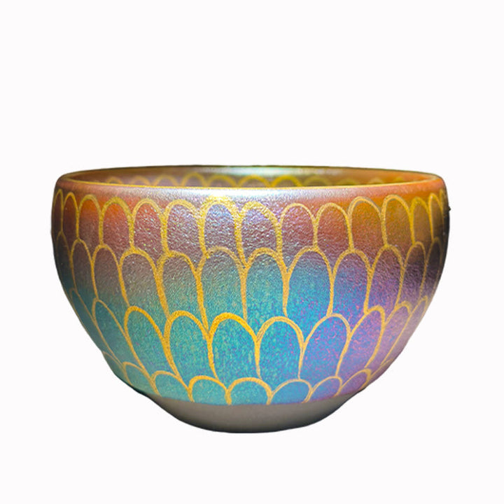 Buddha Stones Handmade Chinese Jianzhan Lotus Flower Pattern Ceramic Teacup Kung Fu Tea Cup 150ml - image 8