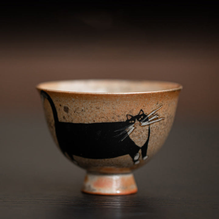 Buddha Stones Small Cute Cat Teacup Kung Fu Tea Cup 60ml - Cat Standing 6.5cm*4.7cm*60ml - image 5