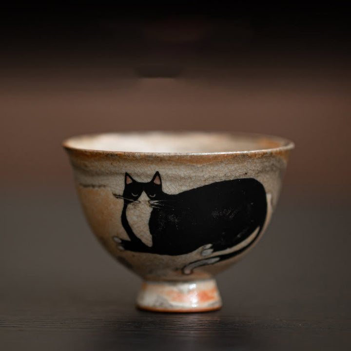 Buddha Stones Small Cute Cat Teacup Kung Fu Tea Cup 60ml - Cat Sitting Down 6.5cm*4.7cm*60ml - image 6