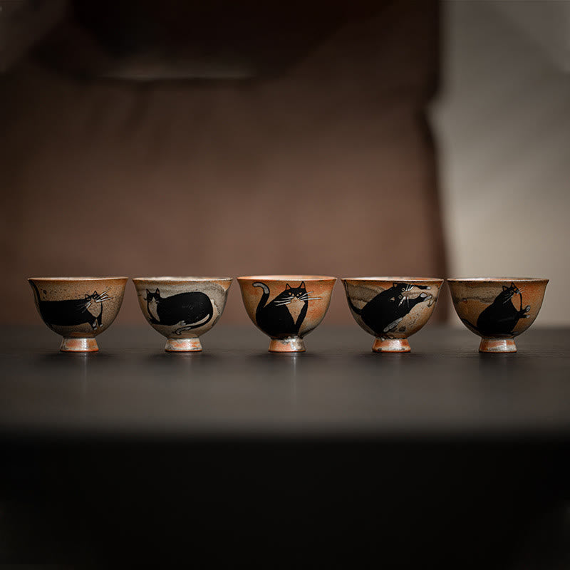 Buddha Stones Small Cute Cat Teacup Kung Fu Tea Cup 60ml - image 15