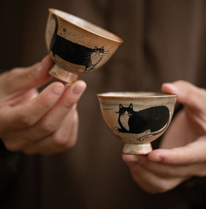 Buddha Stones Small Cute Cat Teacup Kung Fu Tea Cup 60ml - image 14