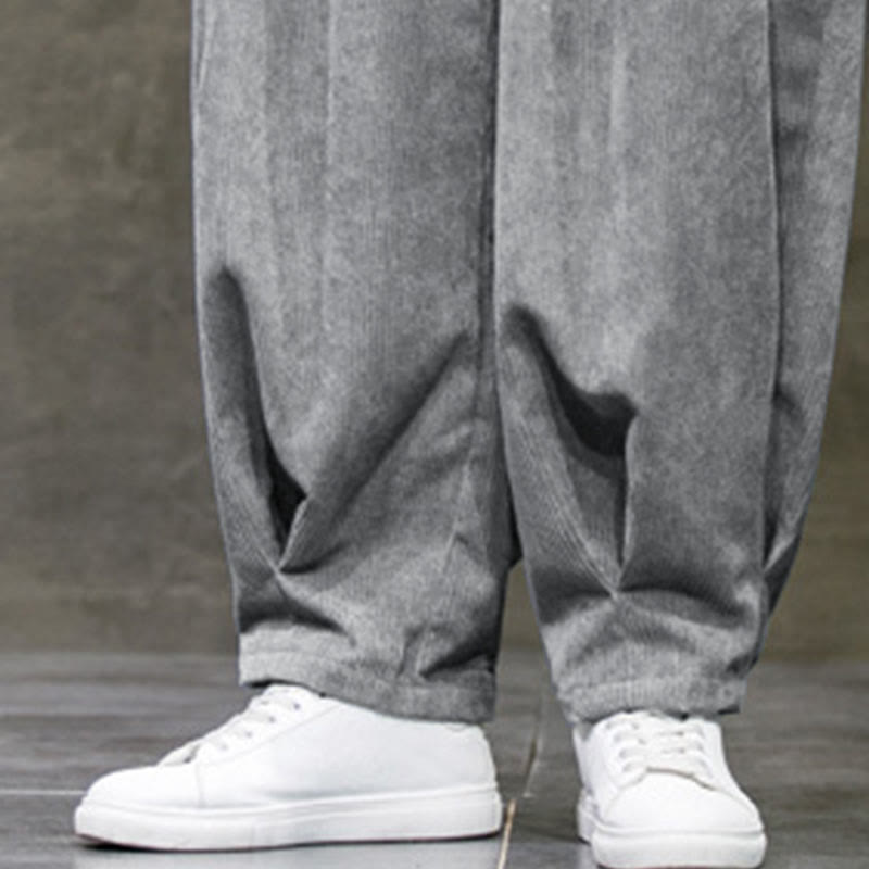 Buddha Stones Casual Plain Cotton Bloomer Men's Pants With Pockets - image 19