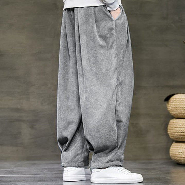 Buddha Stones Casual Plain Cotton Bloomer Men's Pants With Pockets - image 13