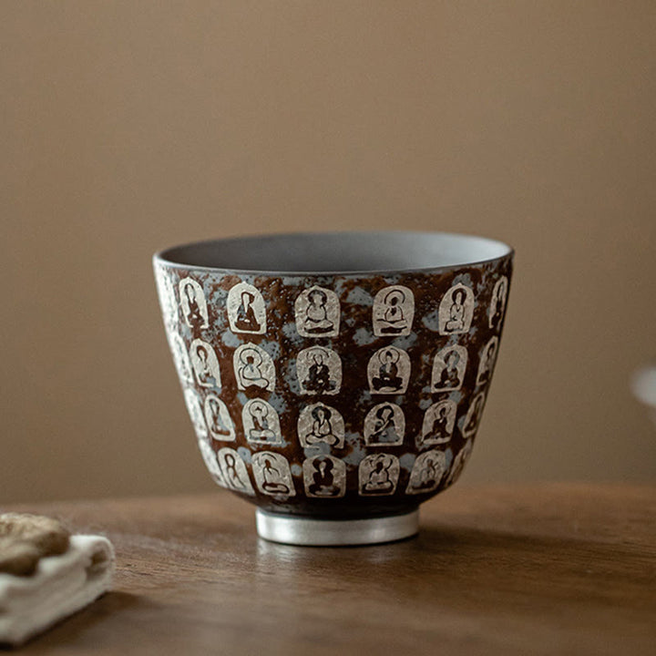 Buddha Stones Ten Thousand Buddha Poems Teacup Kung Fu Tea Cup 100ml With Gift Box - image 10