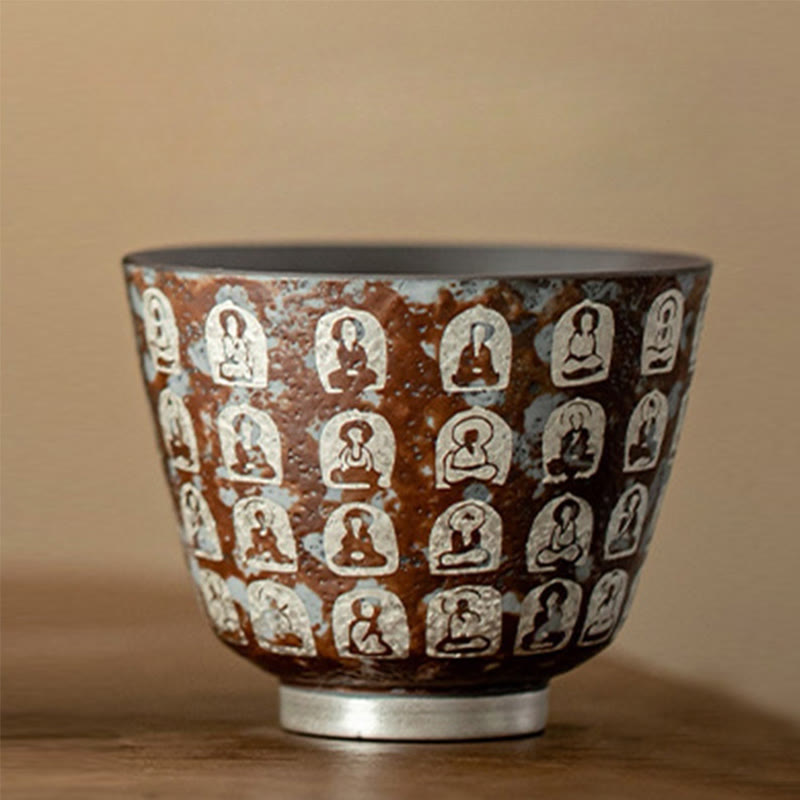 Buddha Stones Ten Thousand Buddha Poems Teacup Kung Fu Tea Cup 100ml With Gift Box - image 7