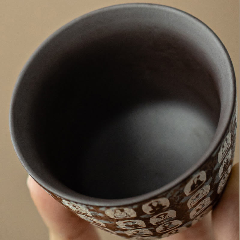 Buddha Stones Ten Thousand Buddha Poems Teacup Kung Fu Tea Cup 100ml With Gift Box - image 3
