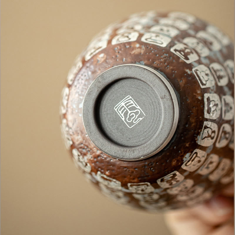 Buddha Stones Ten Thousand Buddha Poems Teacup Kung Fu Tea Cup 100ml With Gift Box - image 4