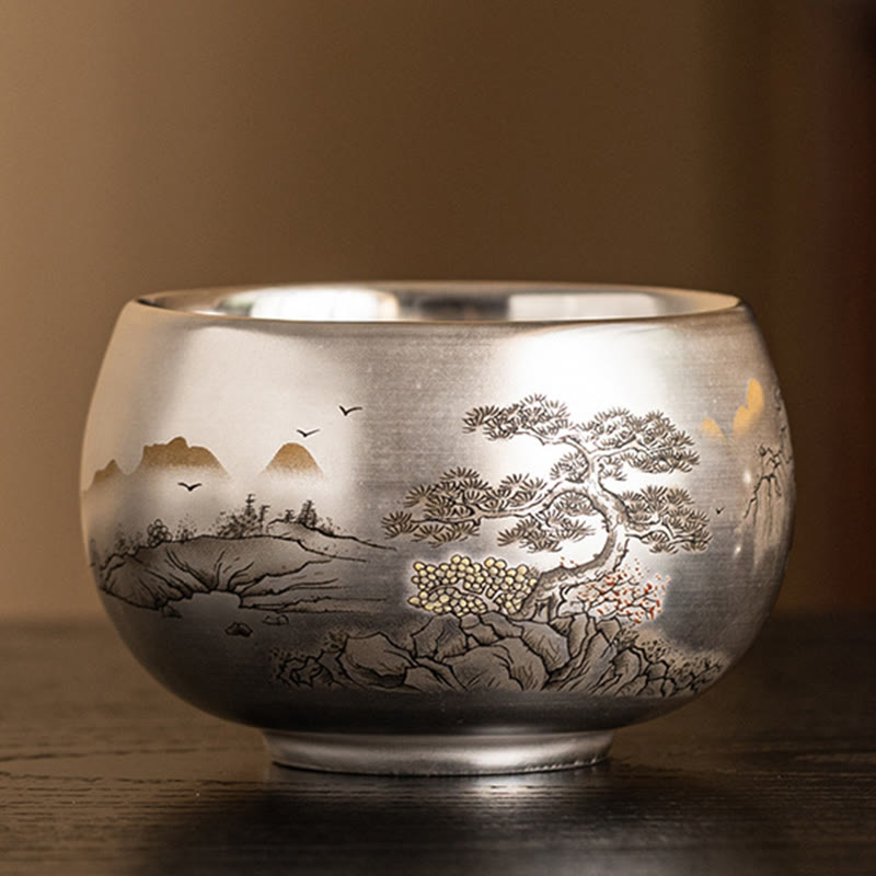 Buddha Stones Fish Lotus Seaweed Valley Mountains Pine Tree Dragon Teacup Kung Fu Tea Cup With Gift Box - image 34