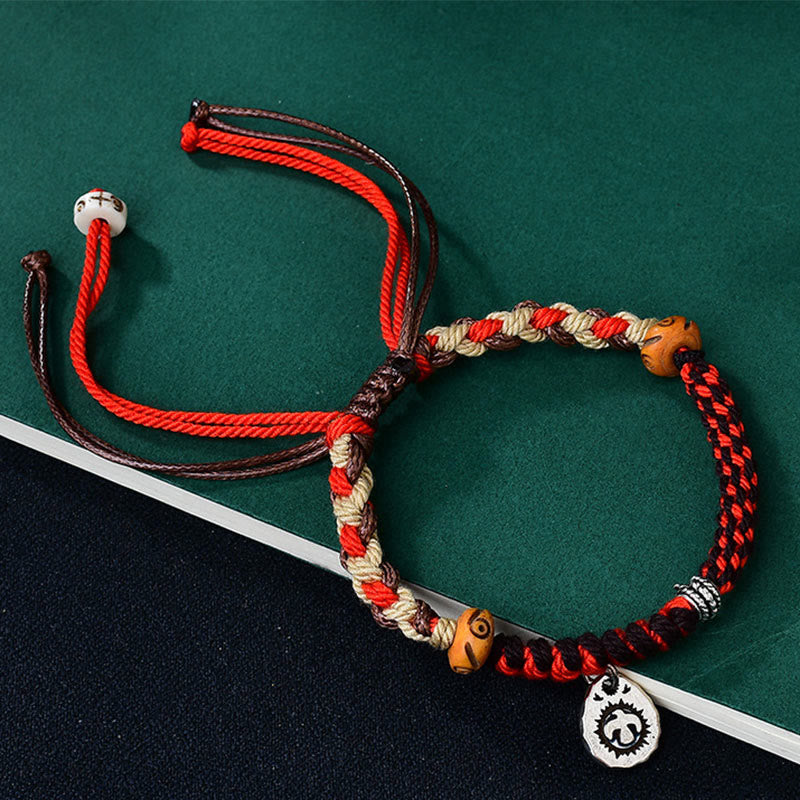 Buddha Stones Tibetan Hand-woven Garuda String Luck Bracelet - Red-Wrist Circumference: 13-18cm(Adjustable) - image 0