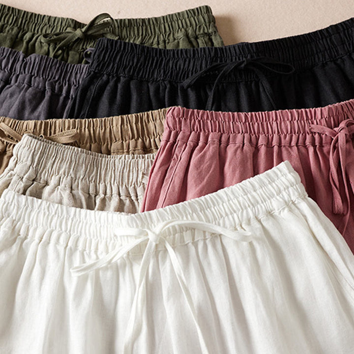 Buddha Stones Summer Small Flower Embroidery  Harem Pants With Pockets - image 2