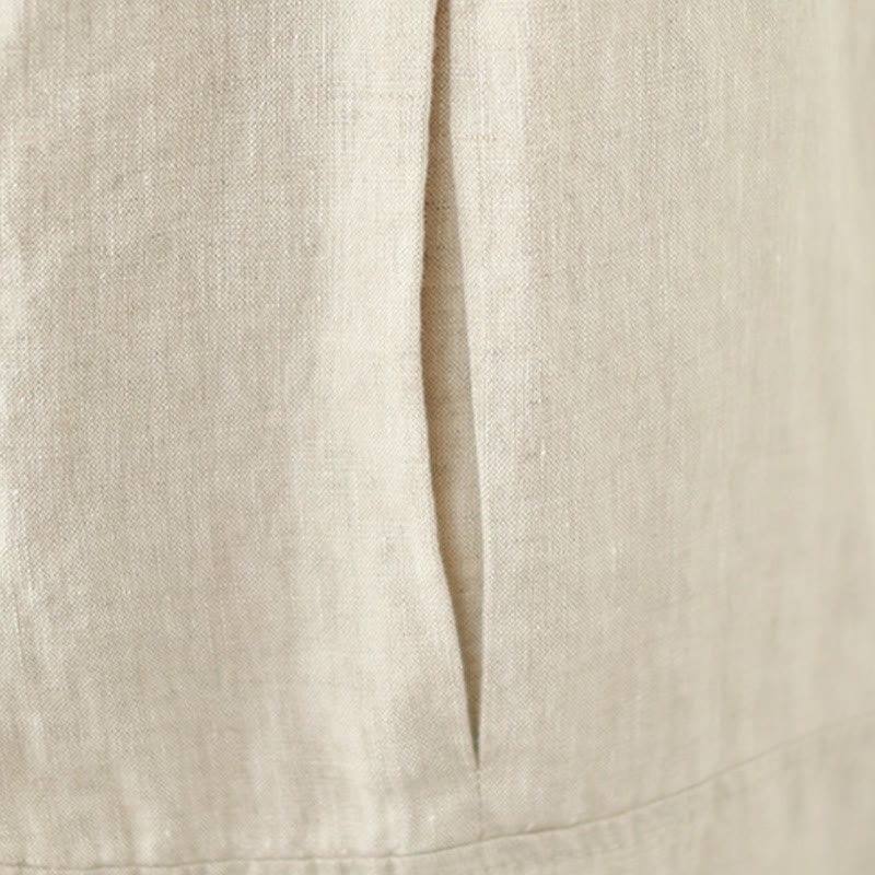 Buddha Stones Vintage Casual Pleated Design Cotton Women's Wide Leg Pants With Pockets - image 19