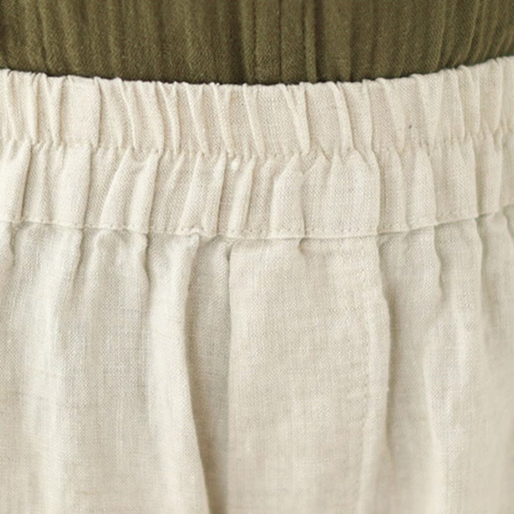 Buddha Stones Vintage Casual Pleated Design Cotton Women's Wide Leg Pants With Pockets - image 21