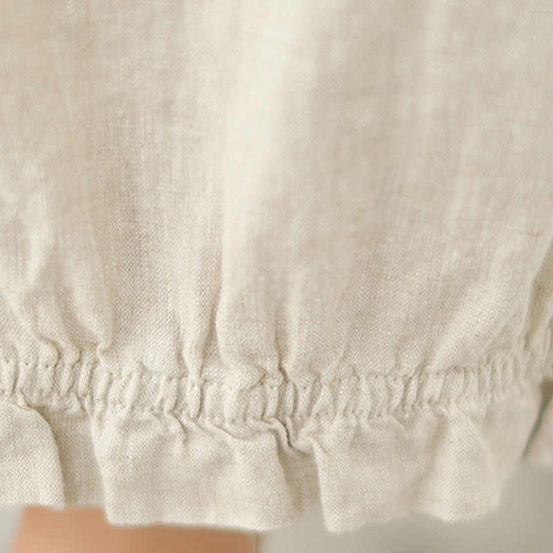 Buddha Stones Vintage Casual Pleated Design Cotton Women's Wide Leg Pants With Pockets - image 20