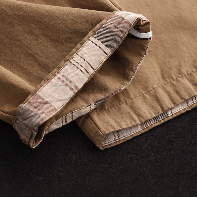 Buddha Stones Casual Plain Patched Cuff Design Women's Cotton Harem Pants With Pockets - image 5