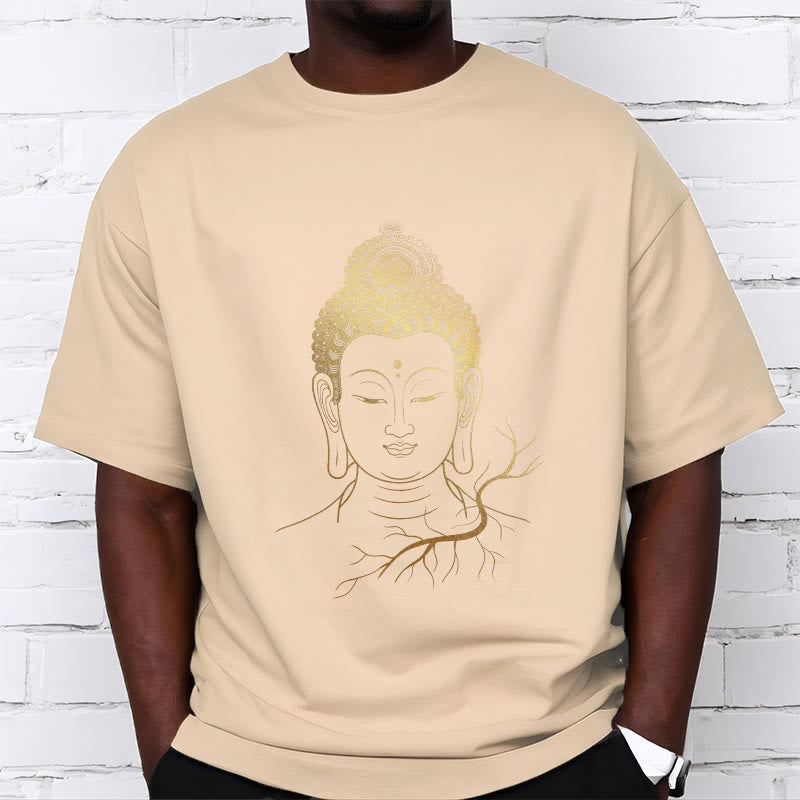 Buddha Stones Golden Meditation Buddha Head Tee T-shirt - image 9