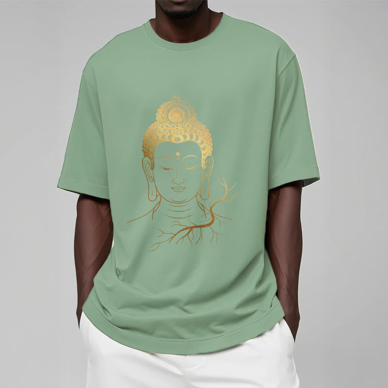 Buddha Stones Golden Meditation Buddha Head Tee T-shirt - image 15
