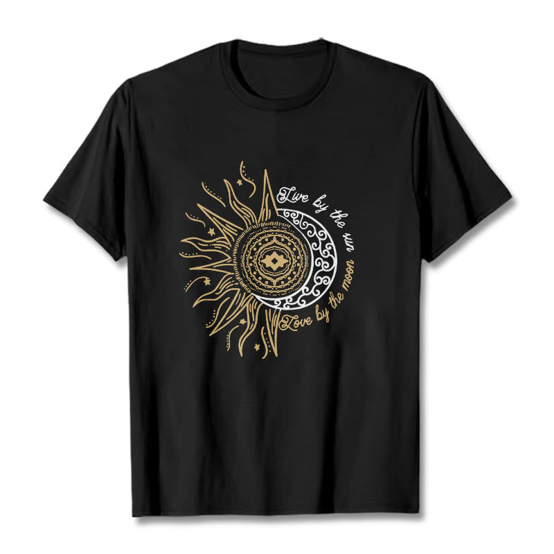 Buddha Stones Live By The Sun Love By The Moon Tee T-shirt - Black - 2XL - image 0