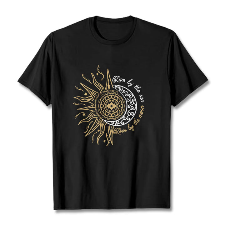 Buddha Stones Live By The Sun Love By The Moon Tee T-shirt - Black - 2XL - image 0