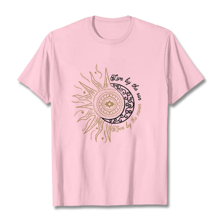 Buddha Stones Live By The Sun Love By The Moon Tee T-shirt - LightPink - 2XL - image 12