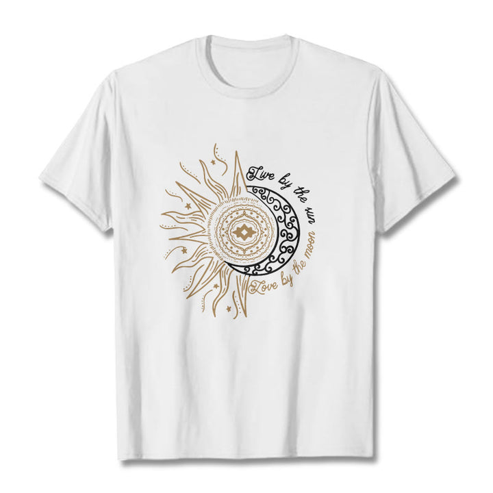 Buddha Stones Live By The Sun Love By The Moon Tee T-shirt - White - 2XL - image 5