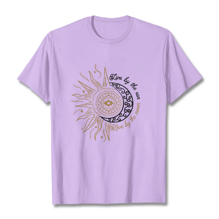 Buddha Stones Live By The Sun Love By The Moon Tee T-shirt - Plum - 2XL - image 16
