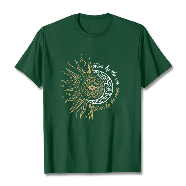 Buddha Stones Live By The Sun Love By The Moon Tee T-shirt - ForestGreen - 2XL - image 10