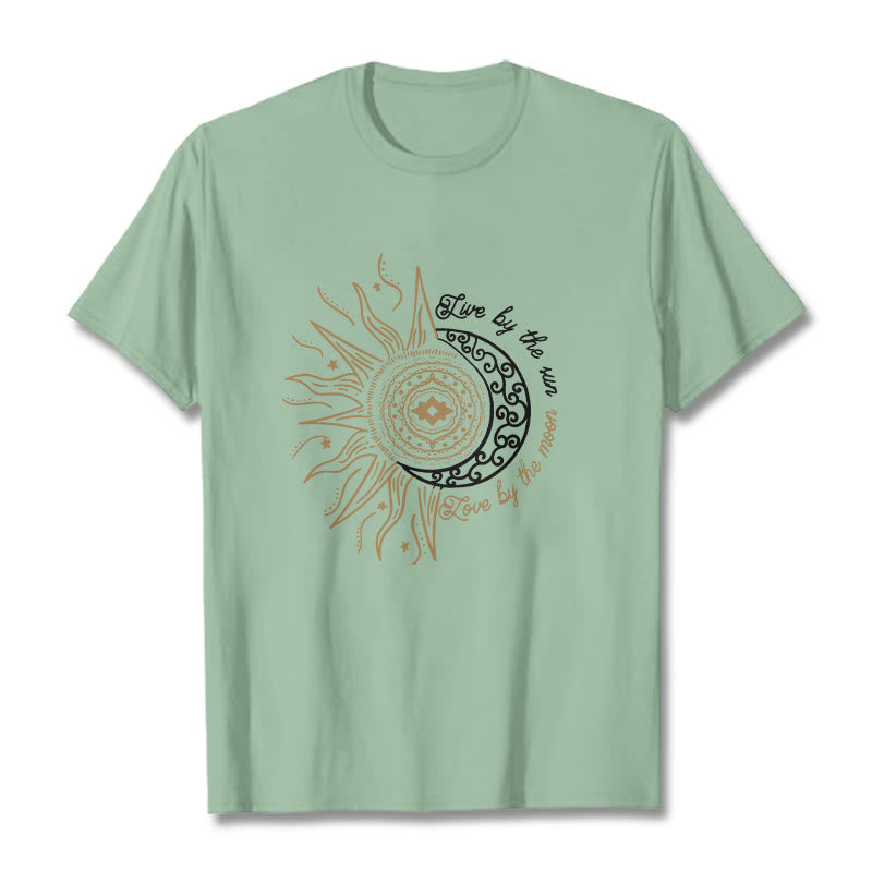 Buddha Stones Live By The Sun Love By The Moon Tee T-shirt - PaleGreen - 2XL - image 14