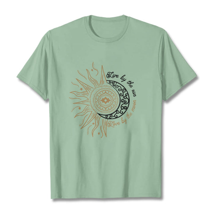 Buddha Stones Live By The Sun Love By The Moon Tee T-shirt - PaleGreen - 2XL - image 14