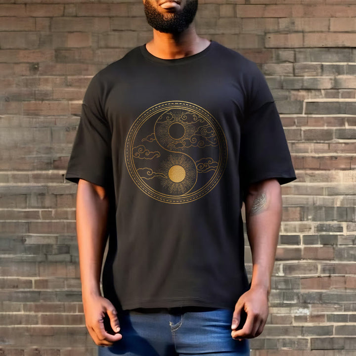 Buddha Stones Yin Yang Sun Auspicious Clouds Tee T-shirt - image 2