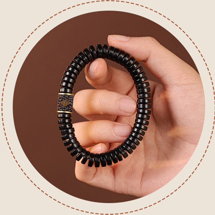 Buddha Stones Tibetan Coconut Shell Auspicious Clouds Positive Bracelet - image 7