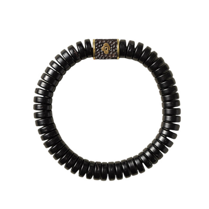 Buddha Stones Tibetan Coconut Shell Auspicious Clouds Positive Bracelet - image 8