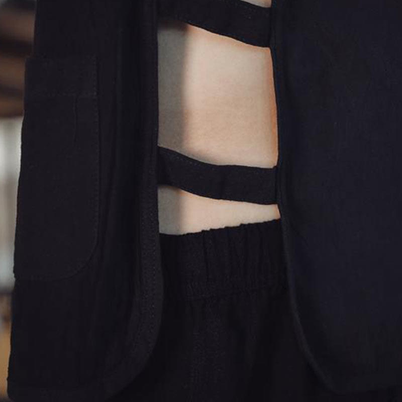 Buddha Stones Casual Chinese Frog-Button Men's Cotton Vest Waistcoat With Pockets  - image 16