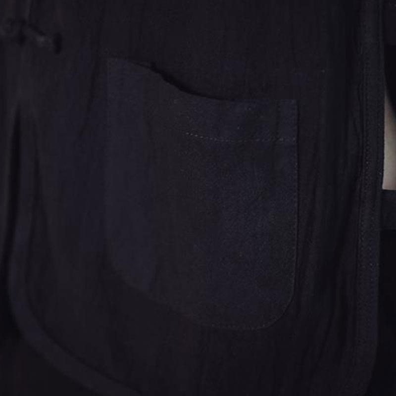 Buddha Stones Casual Chinese Frog-Button Men's Cotton Vest Waistcoat With Pockets  - image 17